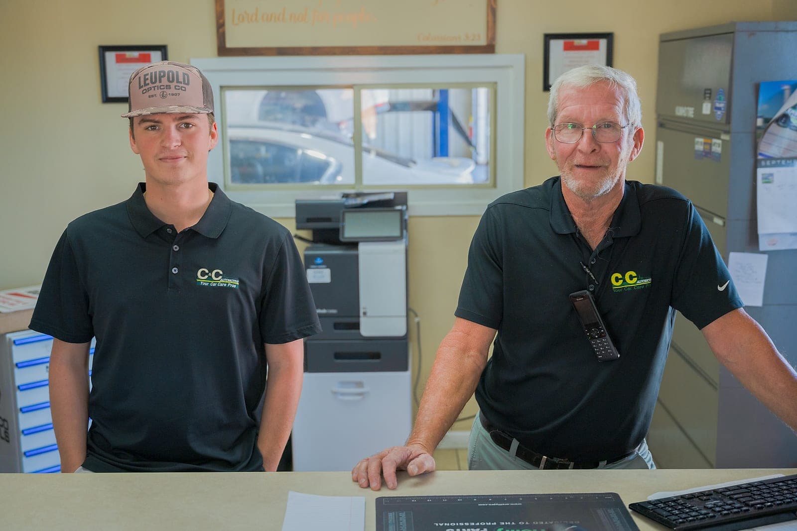 C&C Automotive Thomson service advisors at the front counter